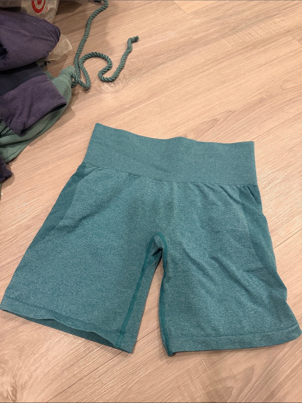 NVGTN Teal High-Waist Athletic Shorts